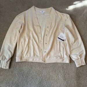 Athleta Girl RetroChill Oversized Cardigan Chantilly Cream Ivory